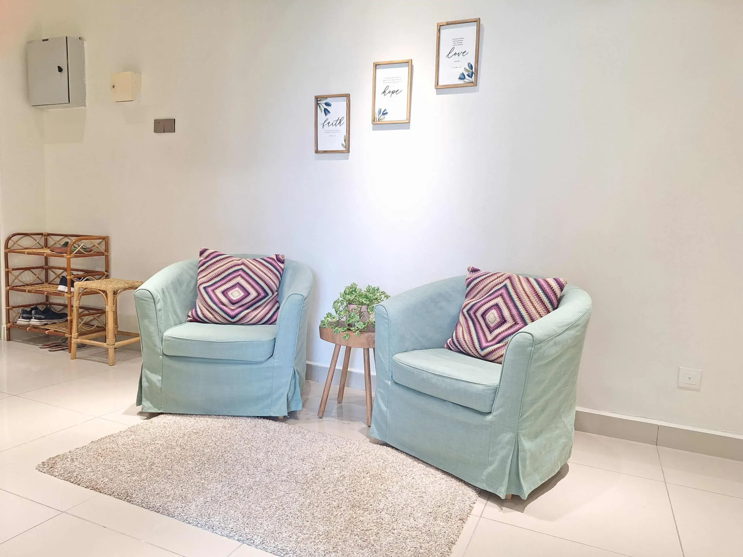 Client Waiting Area Near Therapy Room Waiting area for therapy clients near counselling room